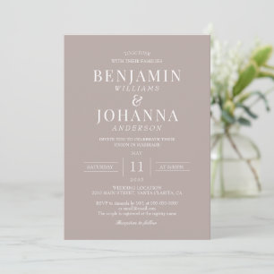Invitation Classic Elegant Natural Cream Mariage