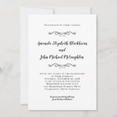 Invitation Classic Elegant Noir & Blanc Chic Mariage (Devant)