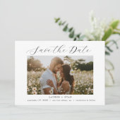 Invitation Classic Elegant noir et blanc Enregistrer la date (Debout devant)