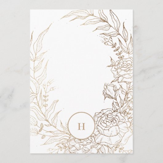 Invitation Classic Elegant or Monogramme Mariage de couronne (Dos)