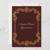 Invitation Classic Elegant Rouge Or Tiara Quinceanera (Dos)