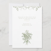 Invitation Classic Elegant Sage Oval Ribbon Bridal Shower (Dos)