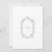 Invitation Classic Elegant Sage Oval Ribbon Frame Wedding (Dos)