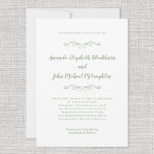 Invitation Classic Elegant Sage Vert intemporel Mariage forme