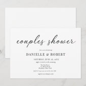 Invitation Classic Elegant Script Couples Bridal Shower (Devant / Derrière)