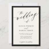 Invitation Classic elegant script QR code photo wedding (Devant)