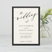 Invitation Classic elegant script QR code photo wedding (Debout devant)