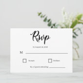 Invitation Classic Elegant Script Wedding RSVP Card (Debout devant)