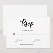 Invitation Classic Elegant Script Wedding RSVP Card (Devant / Derrière)