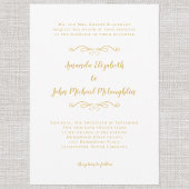 Invitation Classic Elegant Simple Formal Gold Mariage blanc