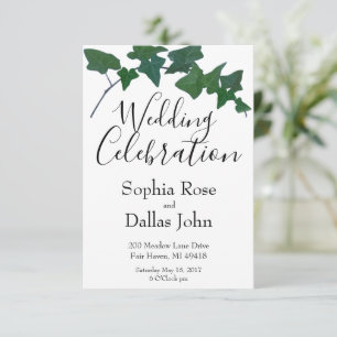 Invitation Classic Elegant Vert Anglais Ivy Mariage