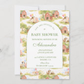 Invitation Classic Farm Animals Barnyard Baby Shower (Devant)