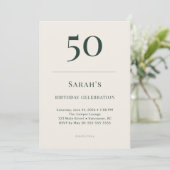 Invitation Classic Forest & Linen 50th Birthday Celebration (Debout devant)