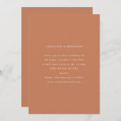 Invitation Classic Formal Copper Brown Minimalist Wedding (Devant / Derrière)