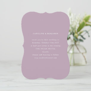 Invitation Classic Formal Dusty Lilac Mariage de forme unique