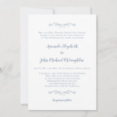 Invitation Classic Formal élégant Dusty Mariage de script ble (Devant)