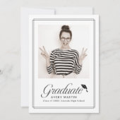 Invitation Classic Framed Elegant Script Photo Graduation (Devant)