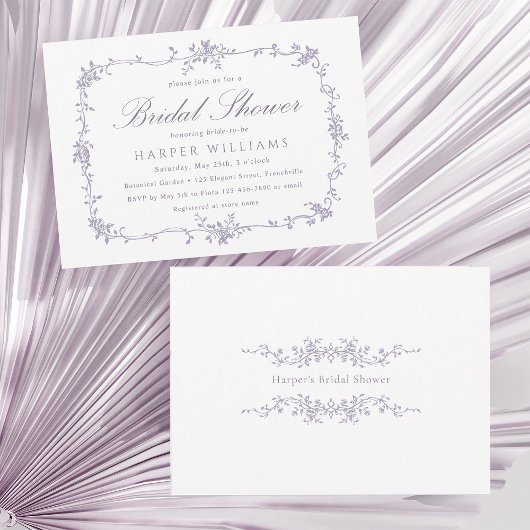 Invitation Classic French Victorian Lavender Bridal Shower