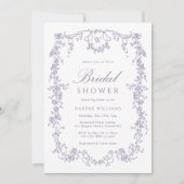 Invitation Classic French Victorian Lavender Bridal Shower (Devant)