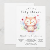 Invitation Classic Fun Owl Baby shower (Devant / Derrière)