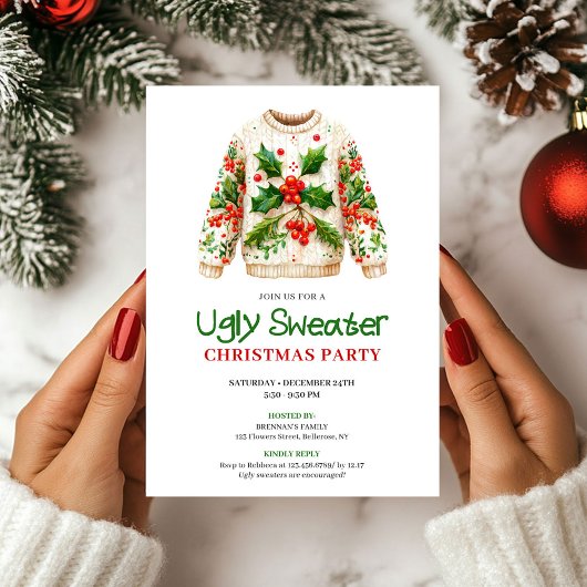 Invitation Classic Funny Ugly Sweater Holiday Invite