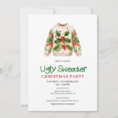 Invitation Classic Funny Ugly Sweater Holiday Invite (Devant)