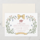 Invitation Classic Garden Bloom Graduation (Devant / Derrière)