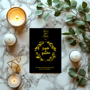 Invitation Classic Gold & Black Diamond Enregistrer le Mariag