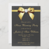 Invitation Classic Gold Bow House Warming Party (Devant)