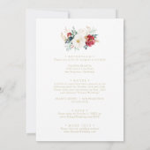 Invitation Classic Gold Burgundy Floral Mariage avant et arri (Dos)