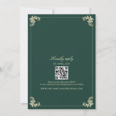 Invitation Classic Gold et Emerald Green Mariage (Dos)