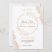 Invitation Classic Gold Floral Elegant Chic Mariage (Devant)