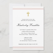 Invitation Classic Gold Foil Girls Baptism Communion Invitat (Devant)