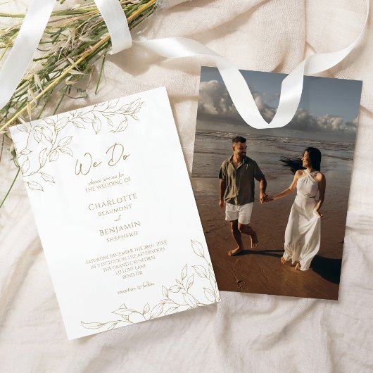 Invitation Classic Gold Green Mariage Nous faisons la photo
