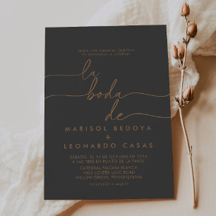 Invitation Classic Gold gris La Boda de Mariage