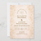 Invitation Classic Gold Moonlight Wedding (Devant)