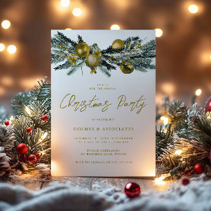 Invitation Classic Gold Office Fête de Noël d'entreprise