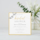 Invitation Classic Gold Script Fête des mariées d'orchidées b (Debout devant)