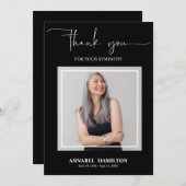 Invitation Classic Gold Script Sympathy Merci Photo (Devant / Derrière)