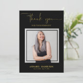 Invitation Classic Gold Script Sympathy Merci Photo (Debout devant)