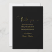 Invitation Classic Gold Script Sympathy Merci Photo (Dos)
