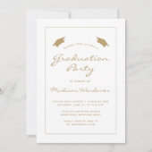 Invitation Classic Gold White Border Graduation Party 2025 (Devant)