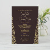Invitation Classic Golden Maroon Mariage (Debout devant)