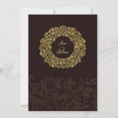 Invitation Classic Golden Maroon Mariage (Dos)
