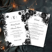 Invitation Classic Gothique Blanc Lune Monogramme Détails du 