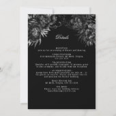 Invitation Classic Gothique Lune Noire Monogramme Détails du (Dos)