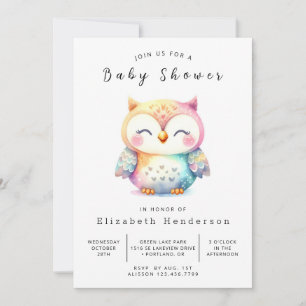 Invitation Classic Graceful Owl Baby shower