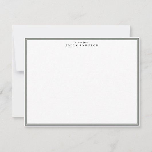 Invitation Classic Gray Frame Note Card (Devant)