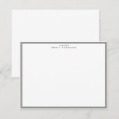 Invitation Classic Gray Frame Note Card (Devant / Derrière)