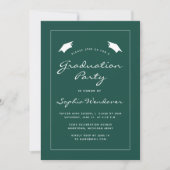 Invitation Classic Green Border Graduation Party 2025 (Devant)